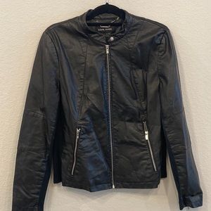 Black Rivet Faux Lesther Jacket